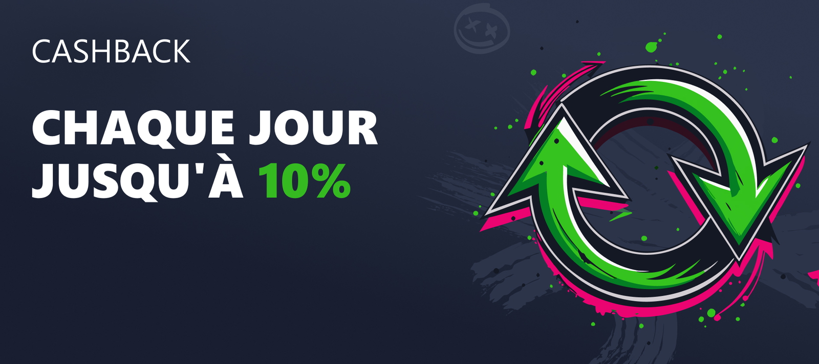 Cashback quotidien jusqu'à 10%